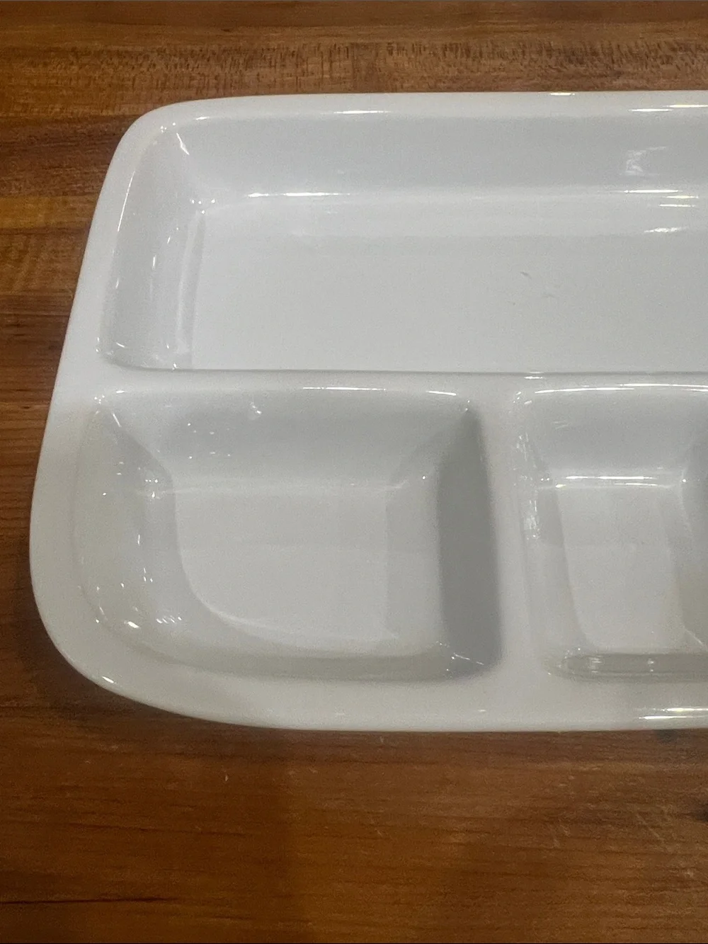 Crate&Barrel White Sectioned Ceramic Serving Platter
